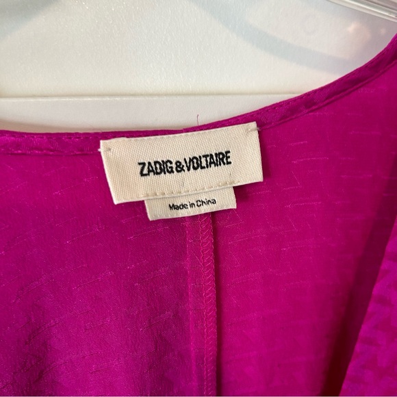 Zadig & Voltaire Women's Silk Cyclamen Pink Hailey Dress in Size XS - Picture 11 of 14